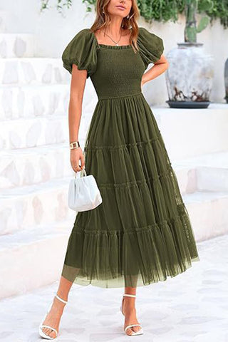 Elegant Puff Sleeve Dress