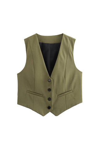Classic Buttoned Waistcoat Vest