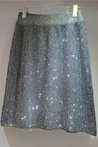 Elegant Sequin Midi Skirt