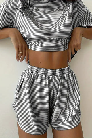 Striped Casual Two-Piece Set