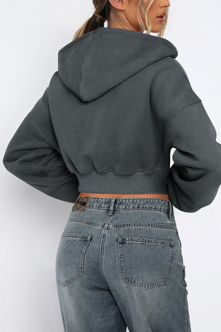 Cropped Zip-Up Hoodie