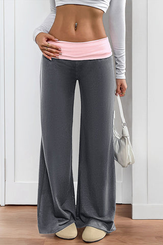 High-Waist Wide-Leg Casual Pants