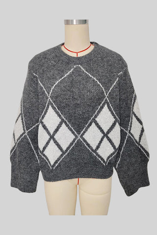 Diamond Pattern Knit Sweater