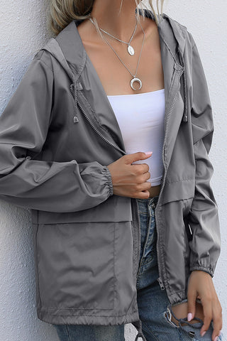 Zip-Up Hooded Casual Jacket