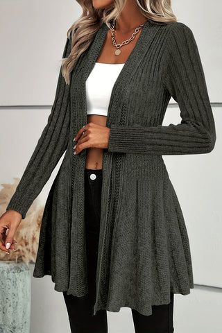 Open-Front Ribbed Cardigan