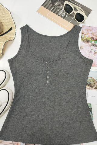 Button-Front Tank Top