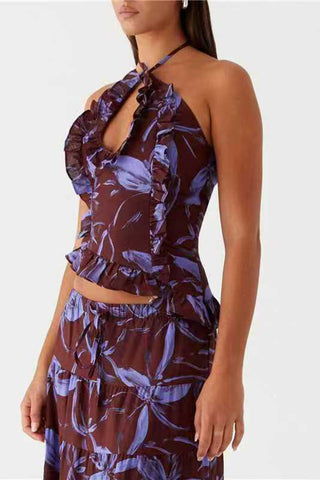 Tiered Drawstring Maxi Skirt