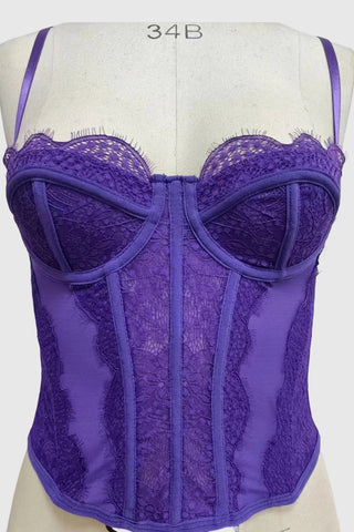 Lace-Trimmed Bustier Tank Top