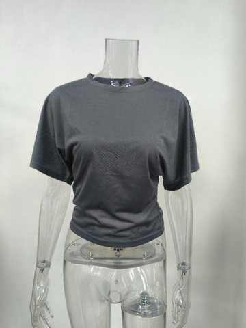Ruched Waist Short Sleeve Top