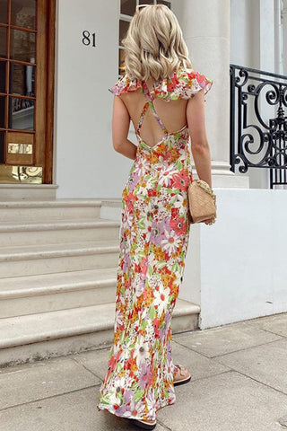 Floral V-Neck Casual Dress