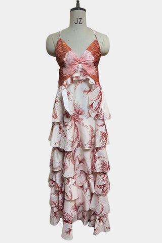 Layered Ruffle Maxi Dress