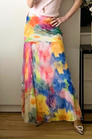 Floral Midi Casual Skirt