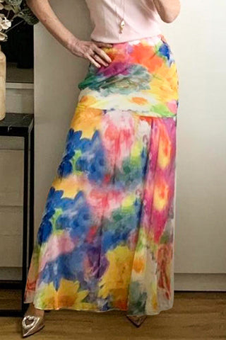 Floral Midi Casual Skirt