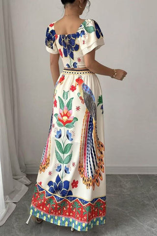 Bohemian Floral Skirt Set