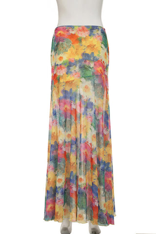 Floral Midi Casual Skirt