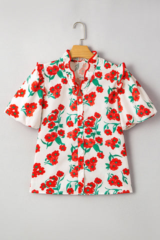 Puff Sleeve Floral Blouse