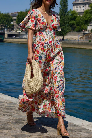 Floral V-Neck Maxi Dress