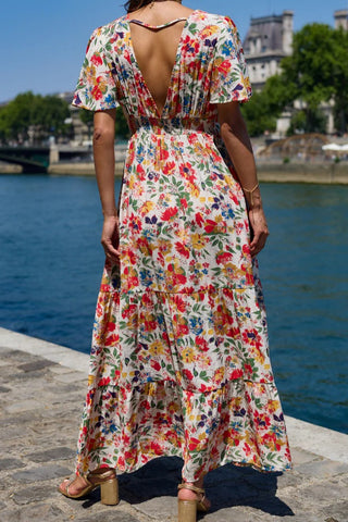 Floral V-Neck Maxi Dress
