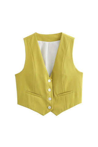Classic Buttoned Waistcoat Vest