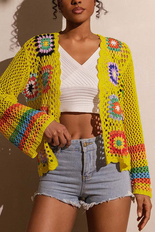 Vibrant Crochet Cardigan with Patterns