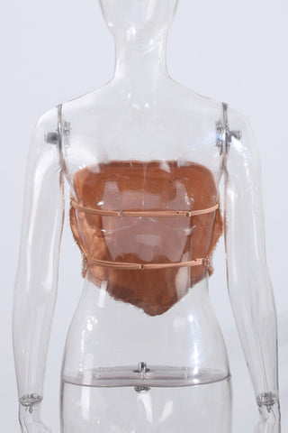 Sequin Diamond Shape Strapless Top