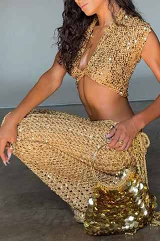 Chic Crochet Pant Set