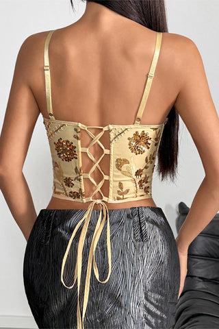 Embellished Corset Tank Top