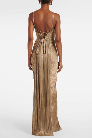Elegant Pleated Evening Gown
