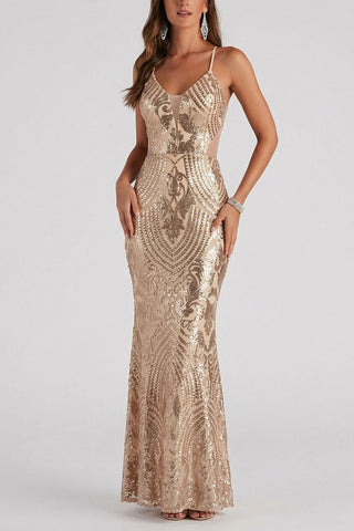 Elegant Cutout Evening Gown