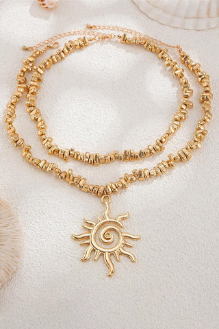 Sun Pendant Statement Necklace
