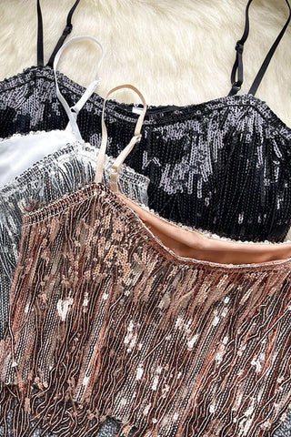 Sequin Fringe Camisole Top