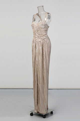 Elegant Pleated Evening Gown