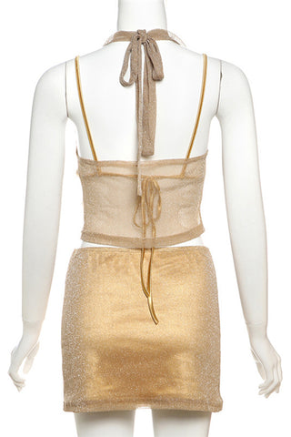 Halter Neck Skirt Set