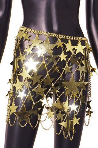Star-Adorned Chain Strap Top