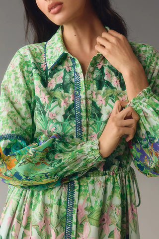 Floral Printed Midi Dress with Slits