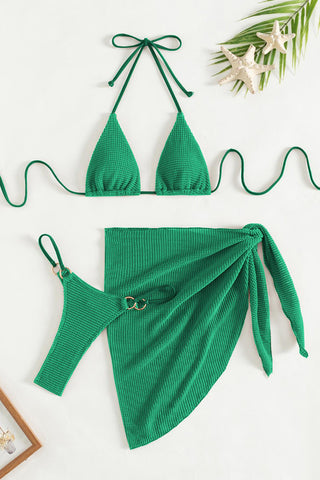Stylish Bikini Set with Wrap Skirt