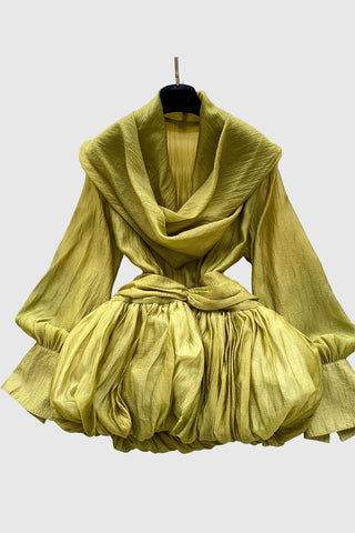 Draped Neck Casual Dress