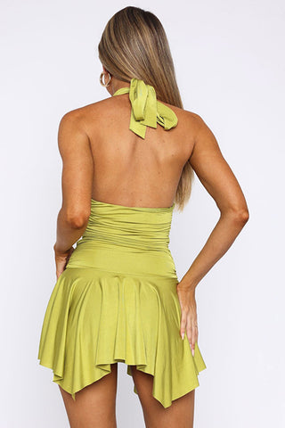 Halter Neck Ruched Sundress