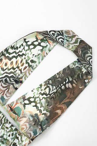 Halter Neck Maxi Dress With Abstract Print