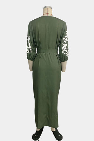 Drawstring Waist Printed Dress