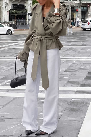 Belted Cropped Trench Coat