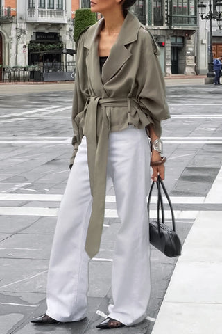 Belted Cropped Trench Coat