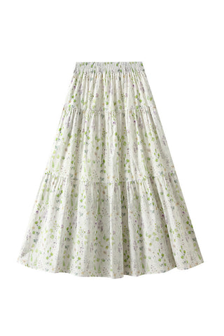 Tiered Floral Maxi Skirt