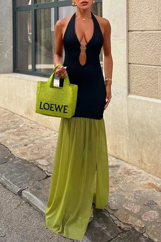 Elegant Halter Evening Gown