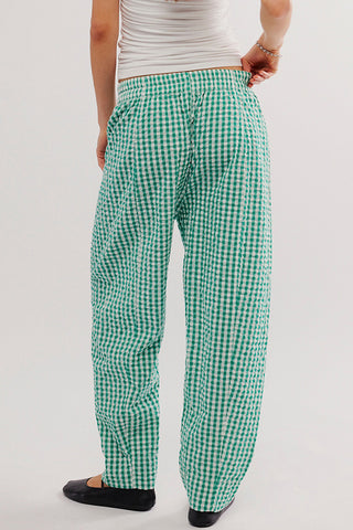 Gingham Check Casual Pants