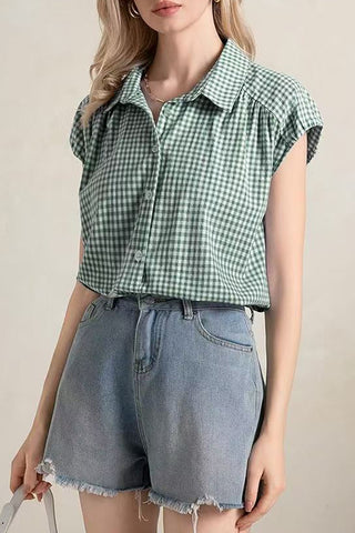 Gingham Button-Down Shirt