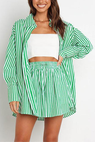 Striped Shirt and Short Set