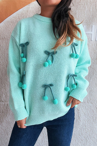Playful Cherry-Embellished Sweater