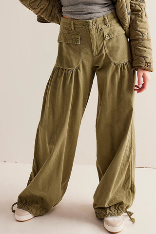 Elastic-Cuff Straight Denim Jeans