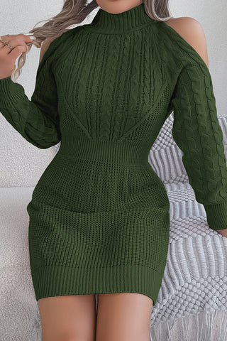 Cold Shoulder Knit Mini Dress